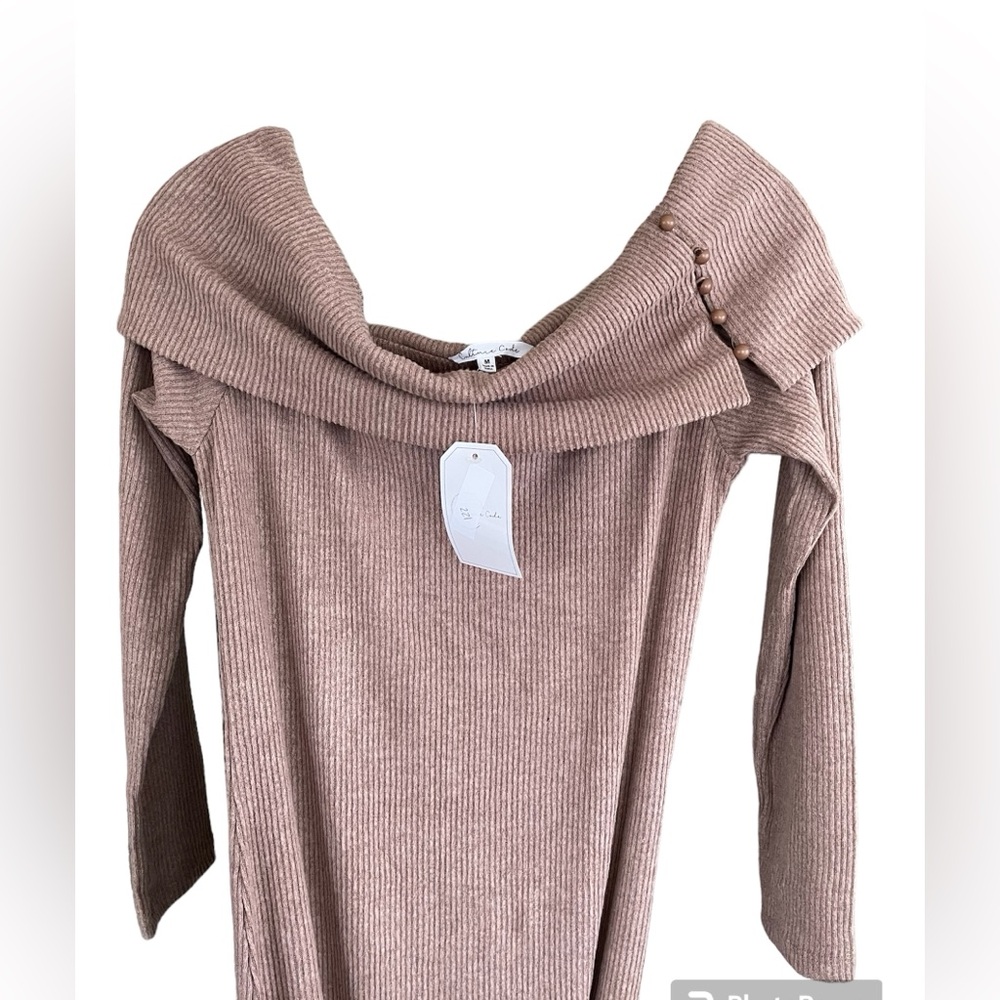 CULTURE CODE, size Medium, lightweight sweater dress.  NWT  Soft brown - Picture 3 of 4
